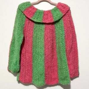 Colebrook Italy Womens VTG Hand Knit Sweater Wool S/M Maximalist Avant Garde